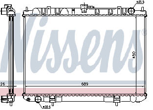 NISSAN X-TRAIL (06/01-) NISSENS X-TRAIL РАДИАТОР ОХЛАЖДЕН 2.2 (дизель) (NISSENS) (AVA)